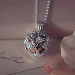 Family Tree Ashes Urn Locket Necklace