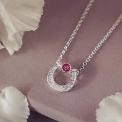 Cremation Ashes Horse Shoe Necklace