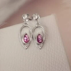 Cremation Ashes Peardrop Dangle Earrings -Pure Gem Jewels ashes drop earrings4