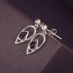 Cremation Ashes Peardrop Dangle Earrings -Pure Gem Jewels ashes drop earrings6