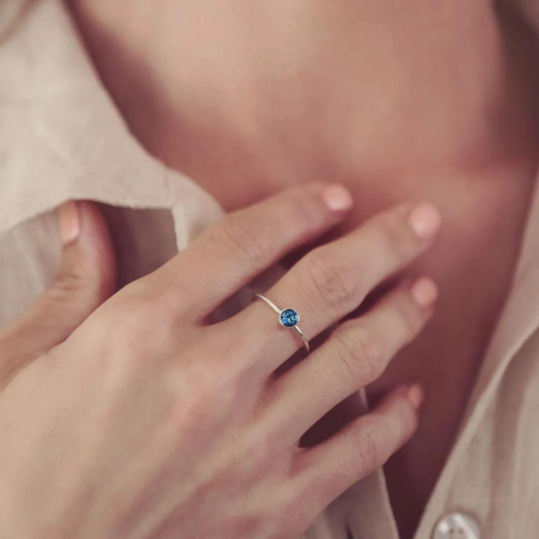 Silver Cremation Ashes Bezel Ring 3 Silver Cremation Ashes Bezel Ring