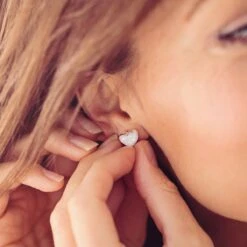 Memorial Ashes Heart Cremation Earrings