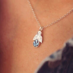 Cremation Ashes Angel Charm Necklace