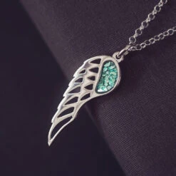 Cremation Ashes Angel Wing Necklace