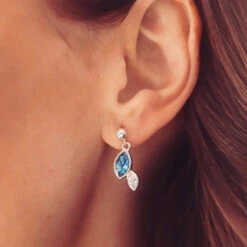 Cascade Marquise Cremation Ashes Earrings