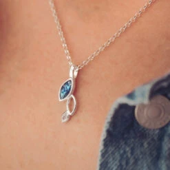 Cascade Marquise Cremation Ashes Necklace