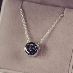 Cremation Ashes Floating Round Necklace