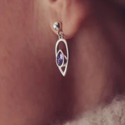 Pure Gem Jewels -Pure Gem Jewels cremation ashes peardrop dangle earrings 2 1