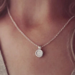 Cremation Ashes Small Round Necklace