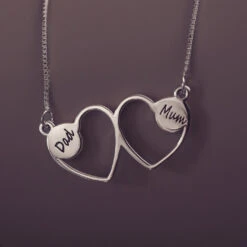 Cremation Ashes Double Infinity Heart Necklace -Pure Gem Jewels cremation asjes double infinity necklace back 1