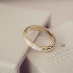 Womens Gold Ashes Ring Band