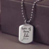 Handwriting Dog Tag Ashes Urn Necklace 1 Handwriting Dog Tag Ashes Urn Necklace -Pure Gem Jewels handwriting dog tag urn necklace