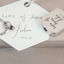Handwriting Dog Tag Ashes Urn Necklace -Pure Gem Jewels handwriting dog tag urn necklace 1