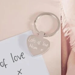 Handwriting Heart Keyring
