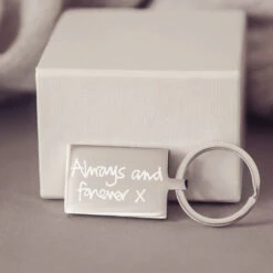 Handwriting Rectangle Keyring