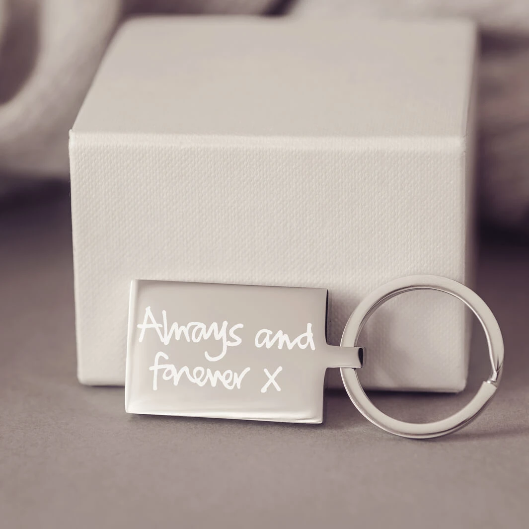 Handwriting Rectangle Keyring 3 Handwriting Rectangle Keyring