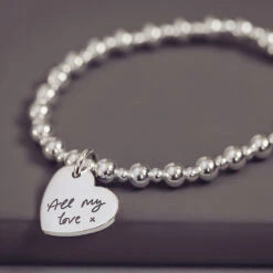 Pure Gem Jewels -Pure Gem Jewels handwriting silver charm bracelet 2 1