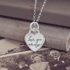 Lock Heart Handwriting Necklace