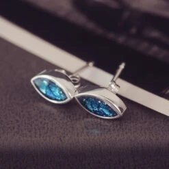 Pure Gem Jewels -Pure Gem Jewels marquise cremation ashes stud earrings 1