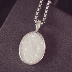 Memorial Ashes Oval Pendant Necklace -Pure Gem Jewels memorial ashes oval necklace 1