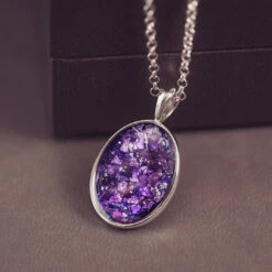 Memorial Ashes Oval Pendant Necklace -Pure Gem Jewels memorial ashes oval pendant necklace 1