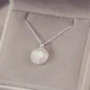 Luxe Memorial Ashes Round Cluster Necklace 1 Luxe Memorial Ashes Round Cluster Necklace -Pure Gem Jewels memorial ashes round cluster necklace 2
