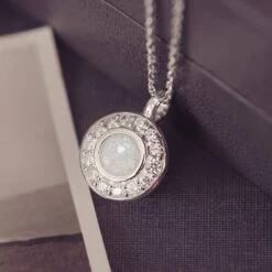 Pure Gem Jewels -Pure Gem Jewels memorial ashes round cluster necklace