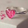 Memorial Hair Heart Ring -Pure Gem Jewels memorial hair heart ring coral 2 1