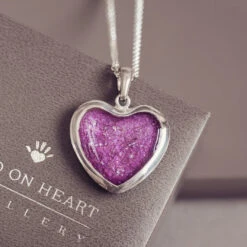 Memorial Hair Large Heart Necklace -Pure Gem Jewels memorial hair large heart necklace 3 1