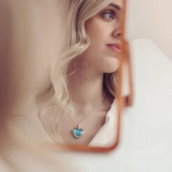 Memorial Hair Large Heart Necklace -Pure Gem Jewels memorial hair large heart necklace 1