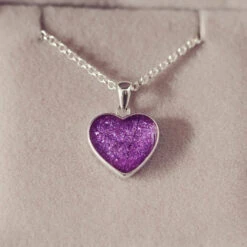 Memorial Hair Small Heart Necklace -Pure Gem Jewels memorial hair small heart necklace 1 1