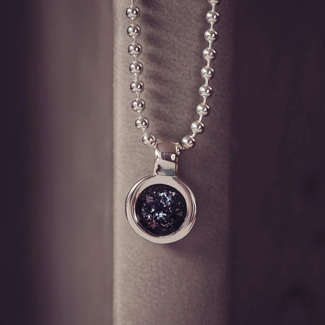 Mens Cremation Ashes Small Round Necklace 3 Mens Cremation Ashes Small Round Necklace