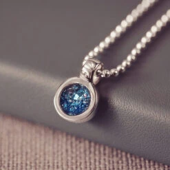Mens Cremation Ashes Small Round Necklace 15 Mens Cremation Ashes Small Round Necklace -Pure Gem Jewels mens cremation ashes round pendant necklace blue 1