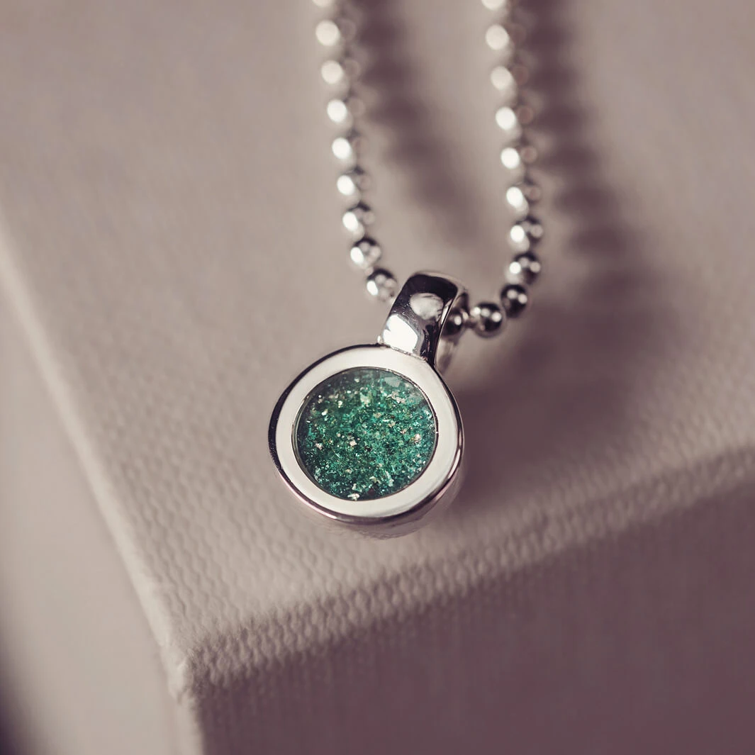Mens Cremation Ashes Small Round Necklace 5 Mens Cremation Ashes Small Round Necklace - Image 3