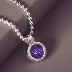 Mens Cremation Ashes Small Round Necklace 13 Mens Cremation Ashes Small Round Necklace -Pure Gem Jewels mens cremation ashes round pendant necklace purple 1