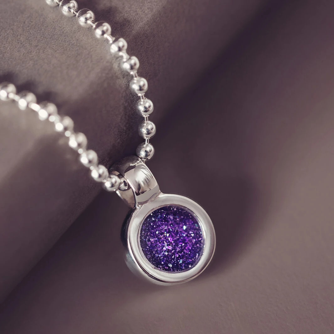 Mens Cremation Ashes Small Round Necklace 7 Mens Cremation Ashes Small Round Necklace - Image 5