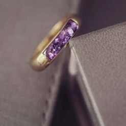 Mens Gold Ashes Ring Band -Pure Gem Jewels mens gold ashes ring band9