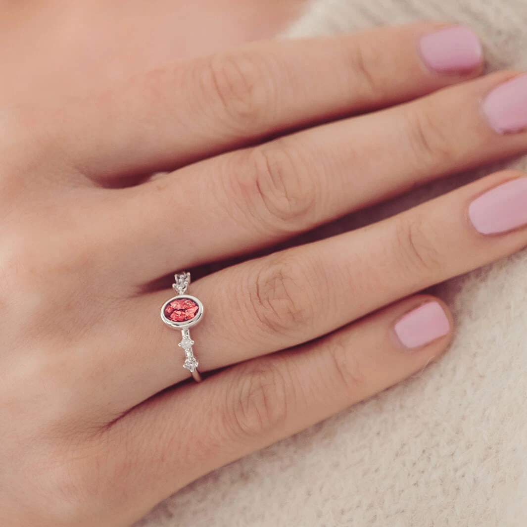 Oval Memorial Ashes Ring 3 Oval Memorial Ashes Ring