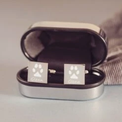 Pawprint Cufflinks, One Pet