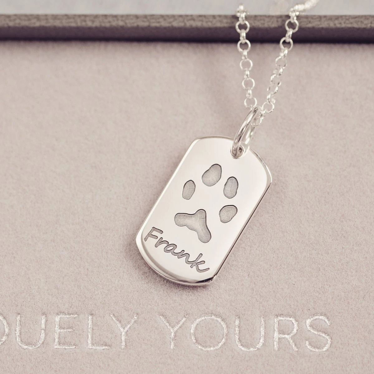 Pawprint Dog Tag Necklace, One Print And Name 4 Pawprint Dog Tag Necklace, One Print And Name - Image 2