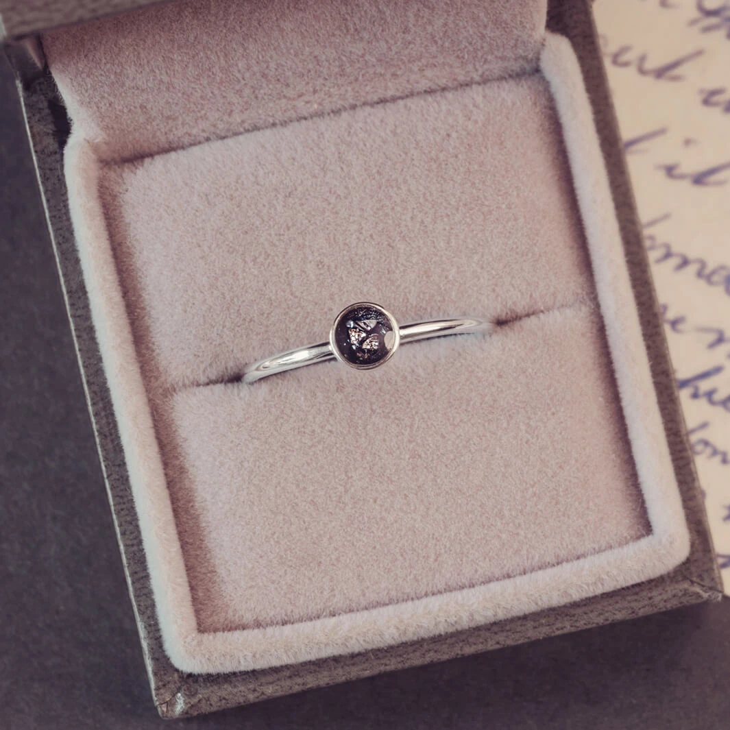 Silver Cremation Ashes Bezel Ring 5 Silver Cremation Ashes Bezel Ring - Image 3