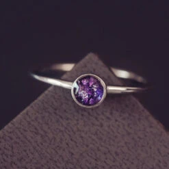 Silver Cremation Ashes Bezel Ring 11 Silver Cremation Ashes Bezel Ring -Pure Gem Jewels silver cremation ashes bezel ring purple 1